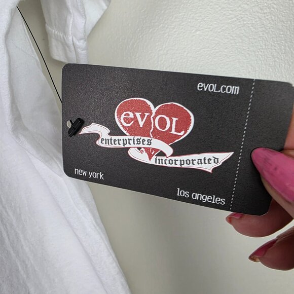 Evol Enterprises Men's White Safety Pin Tee Shirt Size Large NWT - Picture 3 of 6